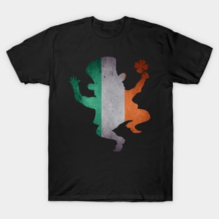 Funny Irish Flag Leprechaun Silhouette St Patrick's Day Symbol T-Shirt